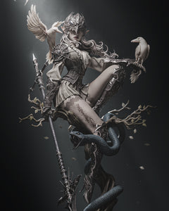 figurine queen of crows, dark academia, dark fantasy, goth, figurine a peindre