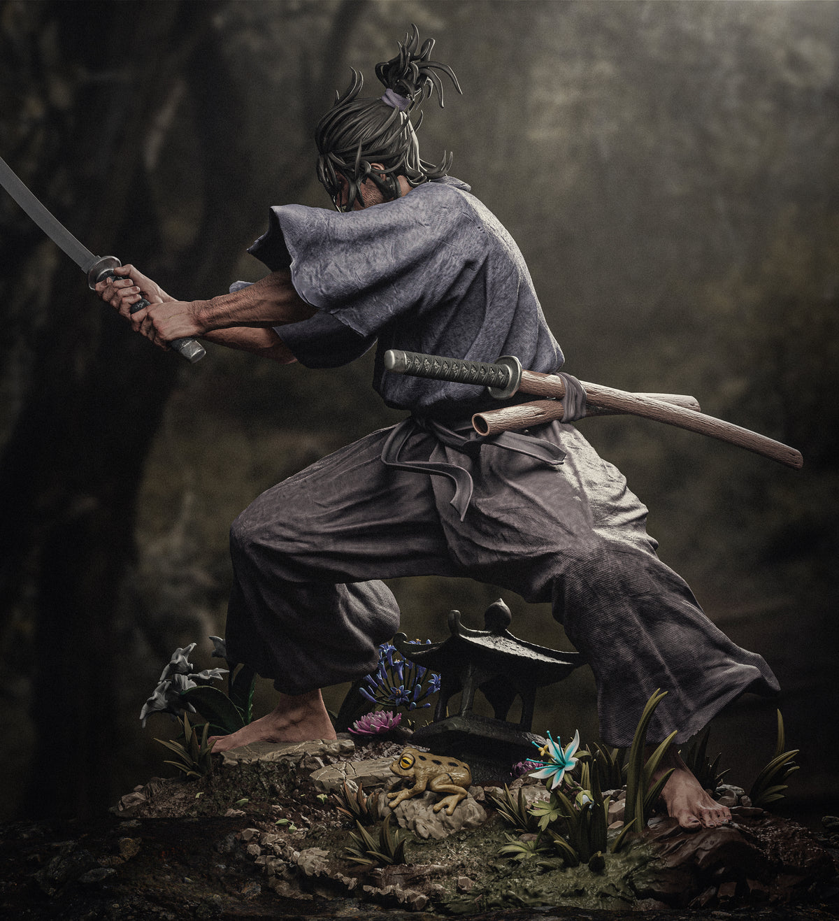 figurine Vagabond, figurine a peindre, Musashi Miyamoto, samouraï