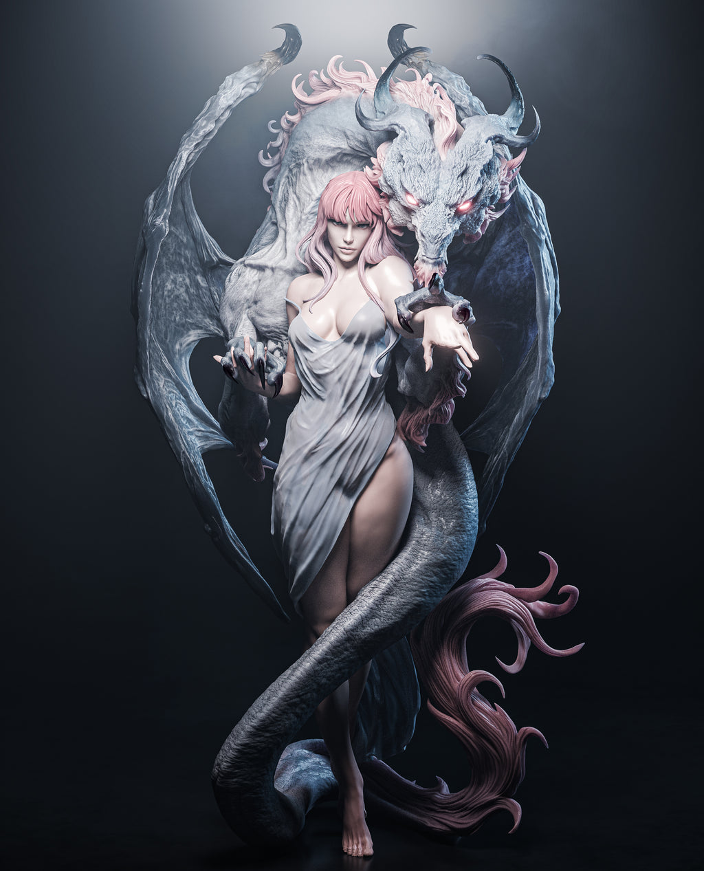 figurine femme dragon, figurine fantasy, figurine a peindre