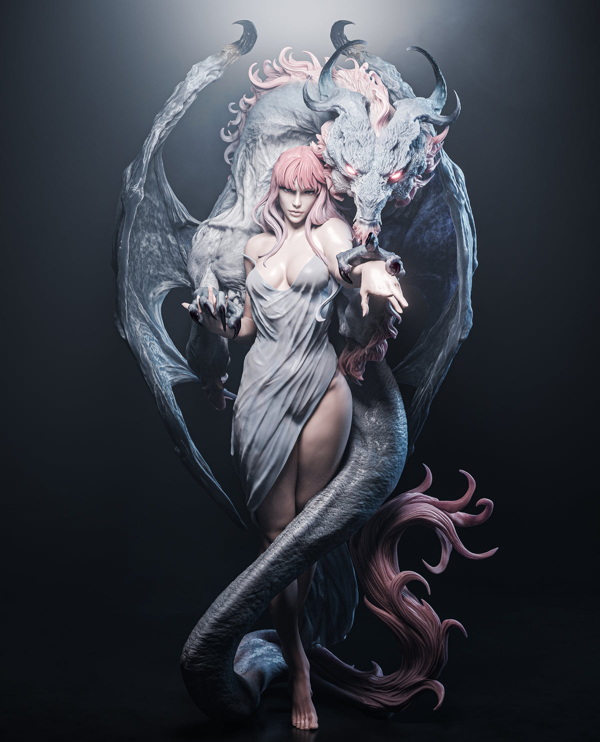 figurine femme dragon, figurine fantasy, figurine a peindre