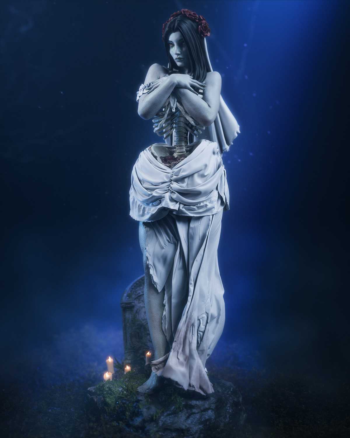 Figurine à peindre - Mariée morte-vivante