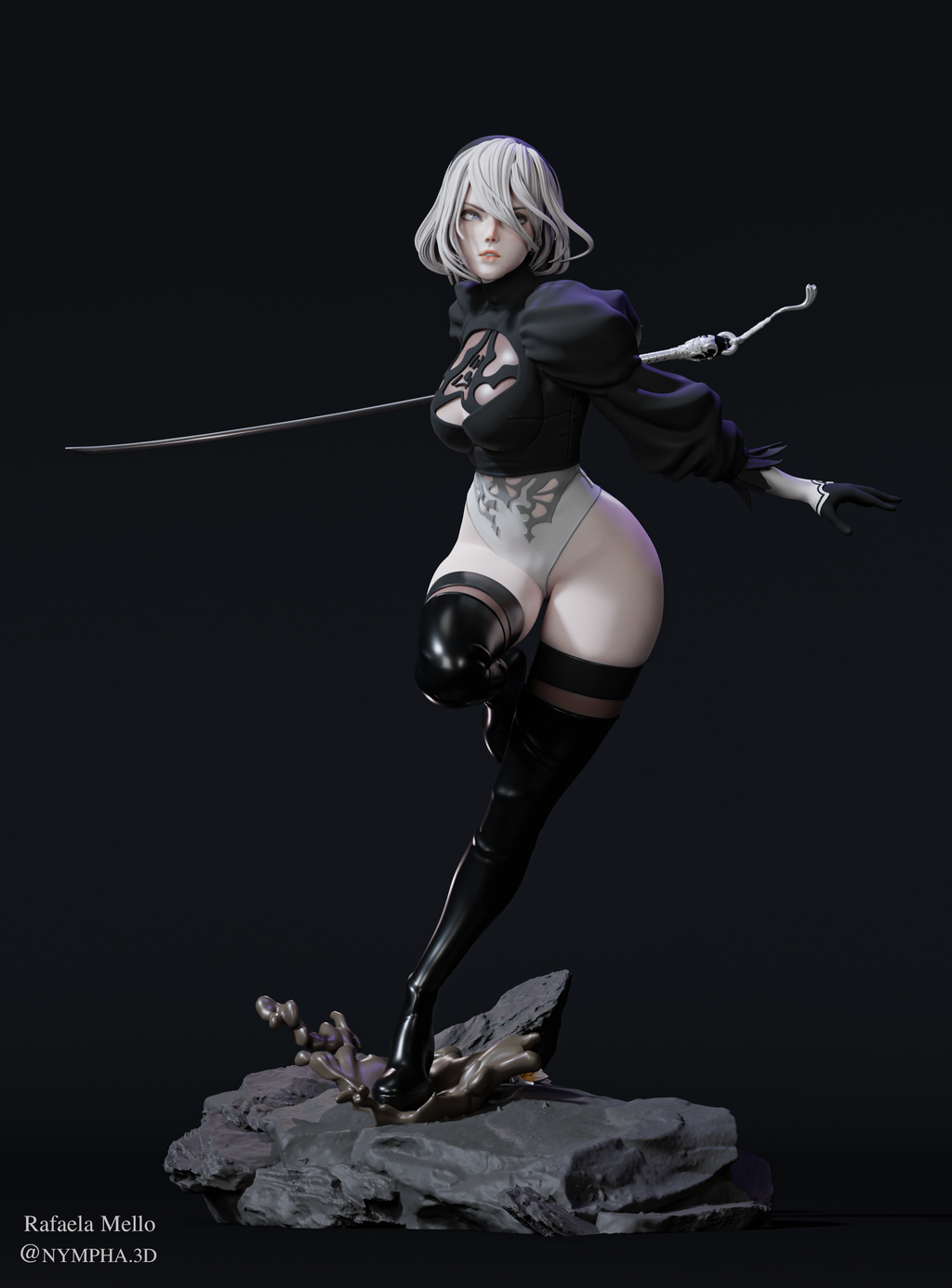 figurine 2b, figurine a peindre, figurine nier, nier automata
