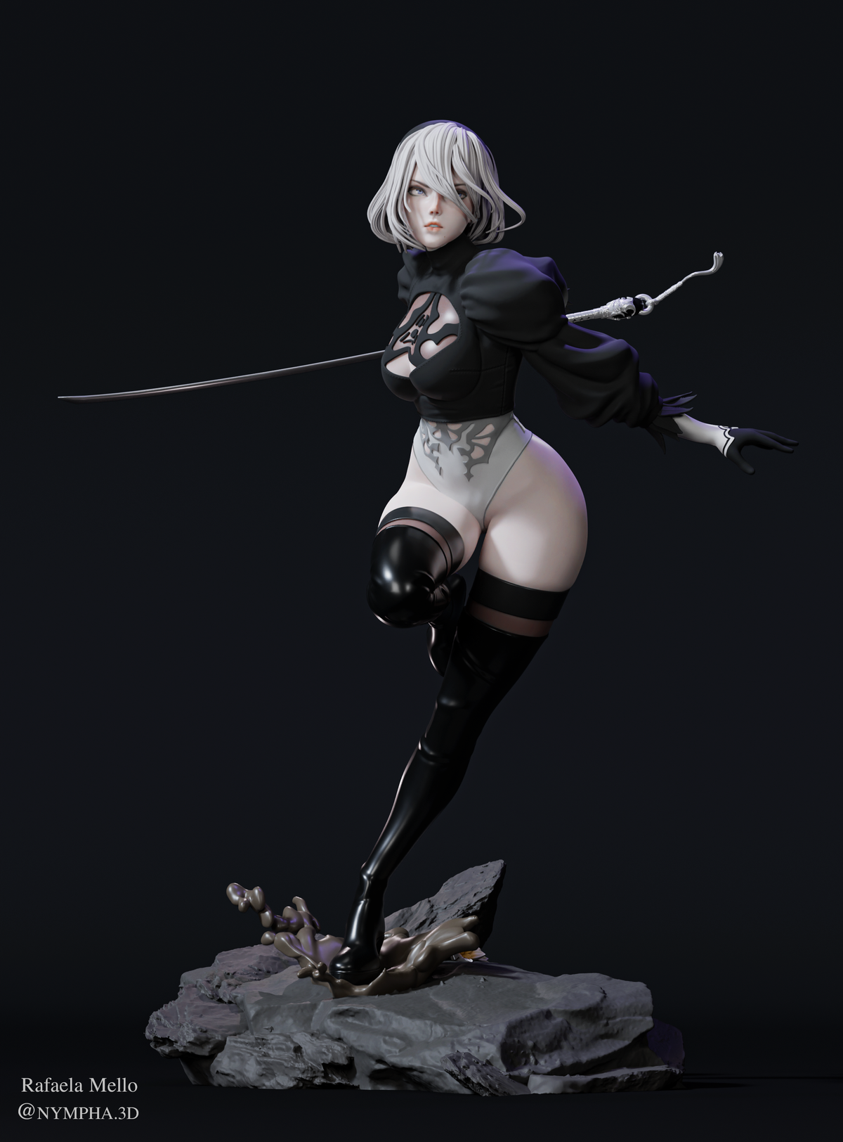 figurine 2b, figurine a peindre, figurine nier, nier automata