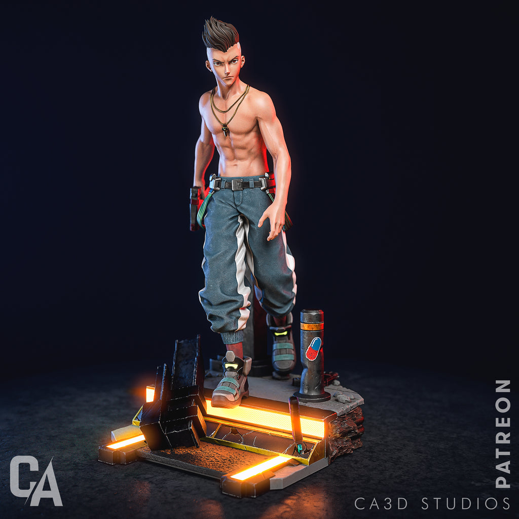figurine david cyberpunk, david martinez, cyberpunk 2077