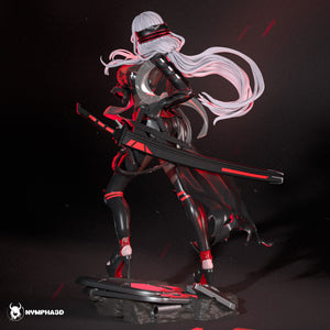 figurine a peindre, figurine femme cybersamurai