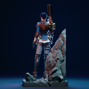 figurine caitlyn, figurine arcane, figurine a peindre, jinx, arcane