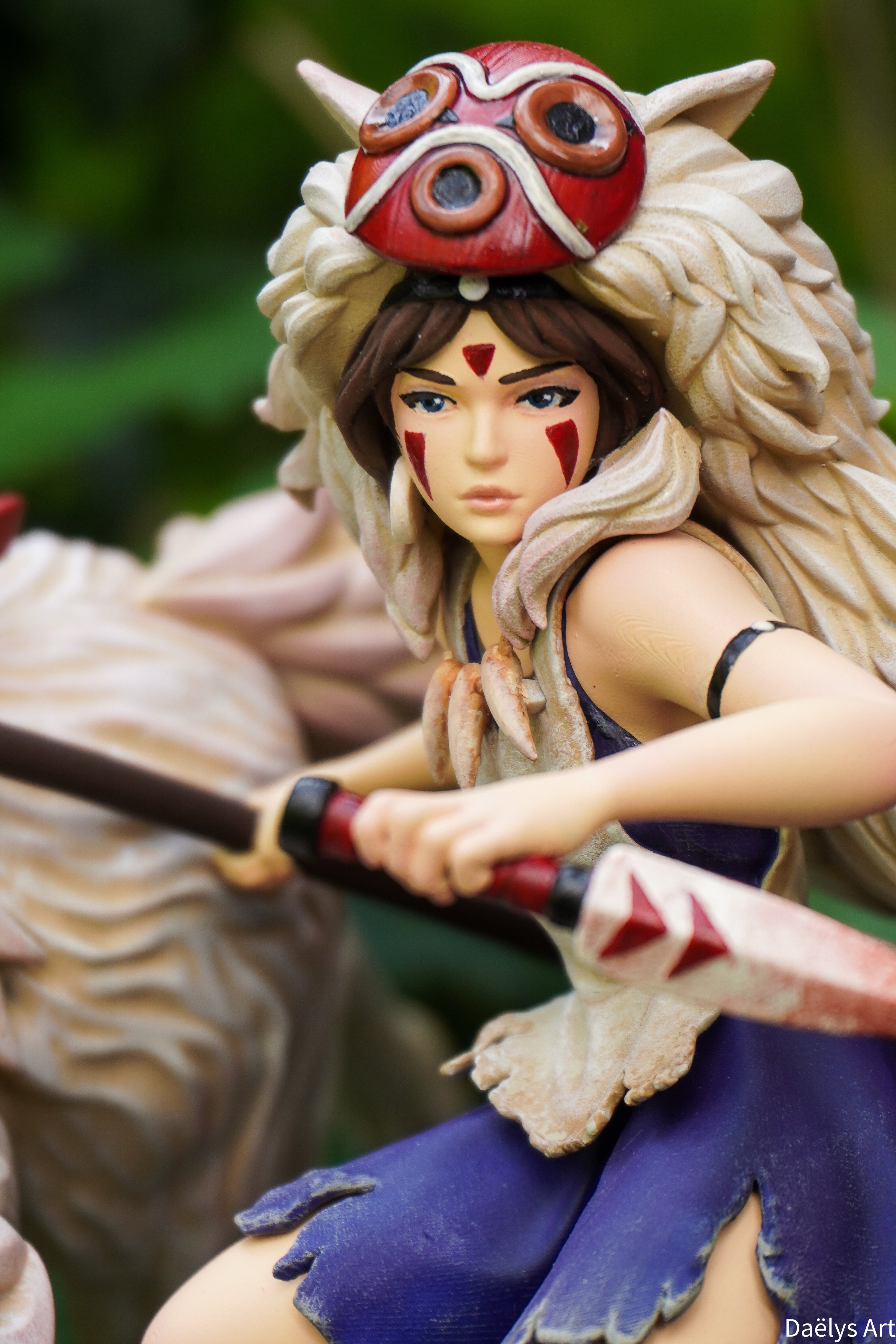 Princesse Mononoké, ghibli, figurine San, figurine à peindre, loup