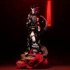 Figurine femme oni, figurine femme samouraï, figurine a peindre