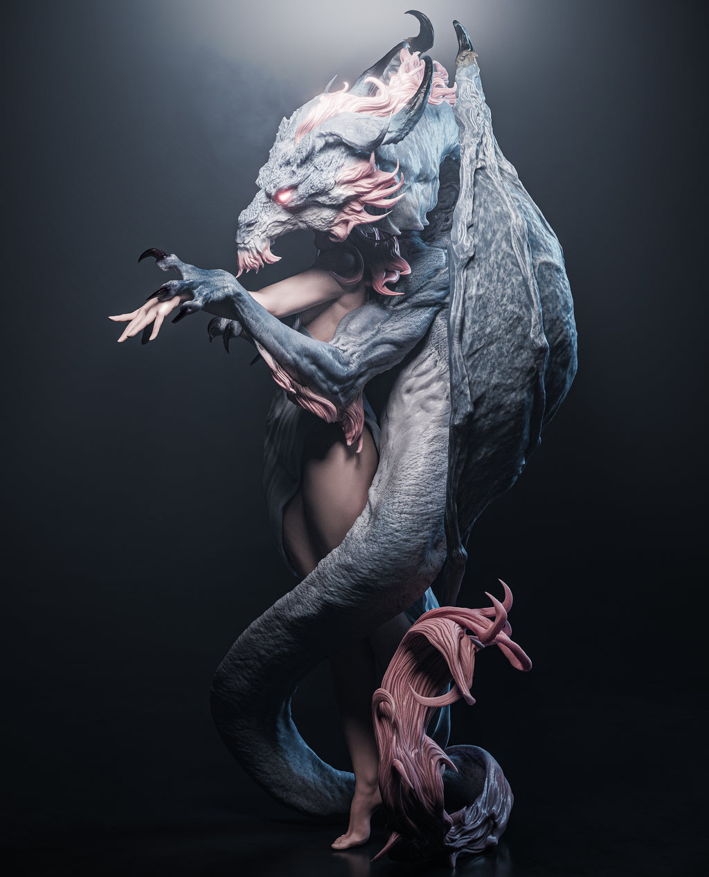figurine femme dragon, figurine fantasy, figurine a peindre
