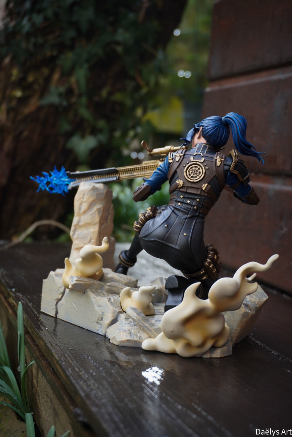 figurine caitlyn, figurine arcane, figurine a peindre, figurine en resine, jinx, vi