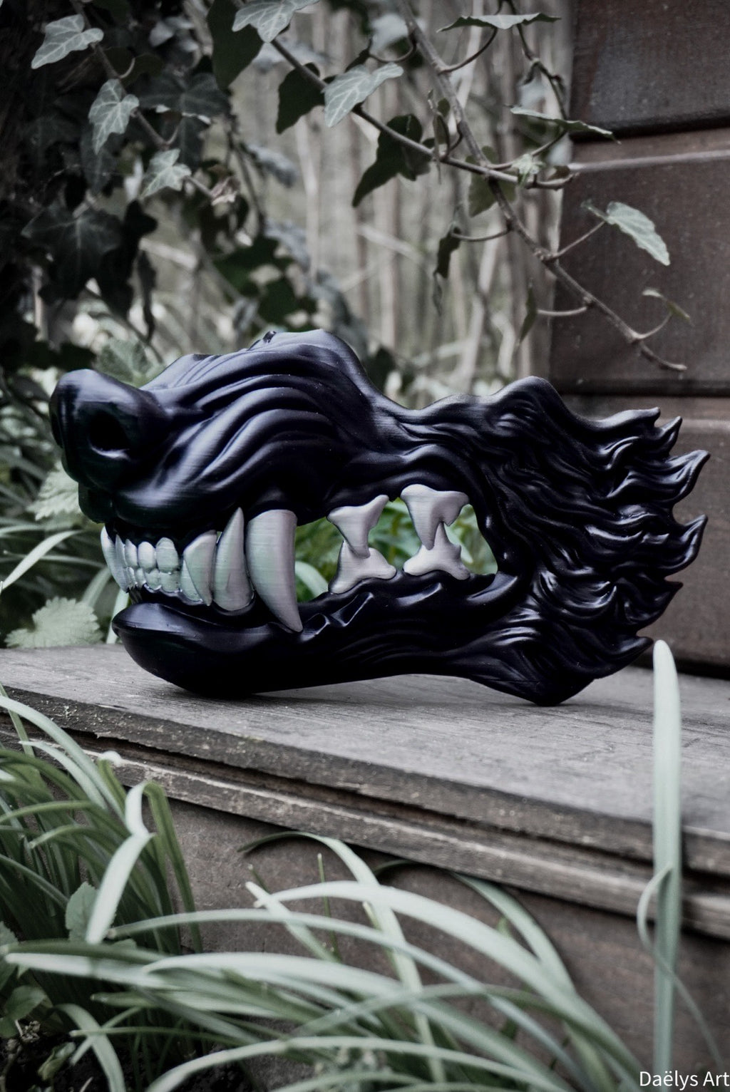 Masque oni, masque démon japonais, décoration japonaise, folklore japonais, japon traditionnel, Yokaï, Hannya, Daëlys Art, mempo, samouraï