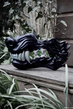 Masque oni, masque démon japonais, décoration japonaise, folklore japonais, japon traditionnel, Yokaï, Hannya, Daëlys Art, mempo, samouraï