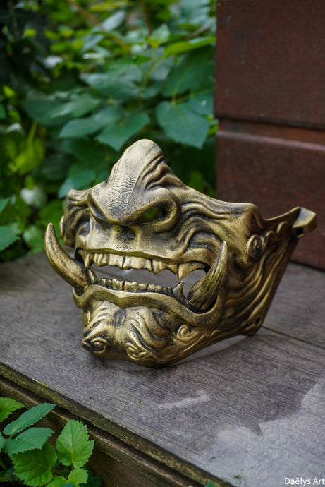 Masque mempo, masque Oni, masque mempo oni, masque samouraï, cosplay samouraï, cosplay Oni, masque démon japonais