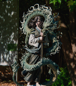 figurine mulan, figurine a peindre, dragon