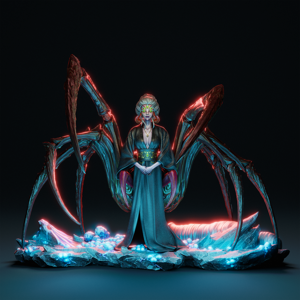 figurine a peindre, figurine spider queen, figurine geisha