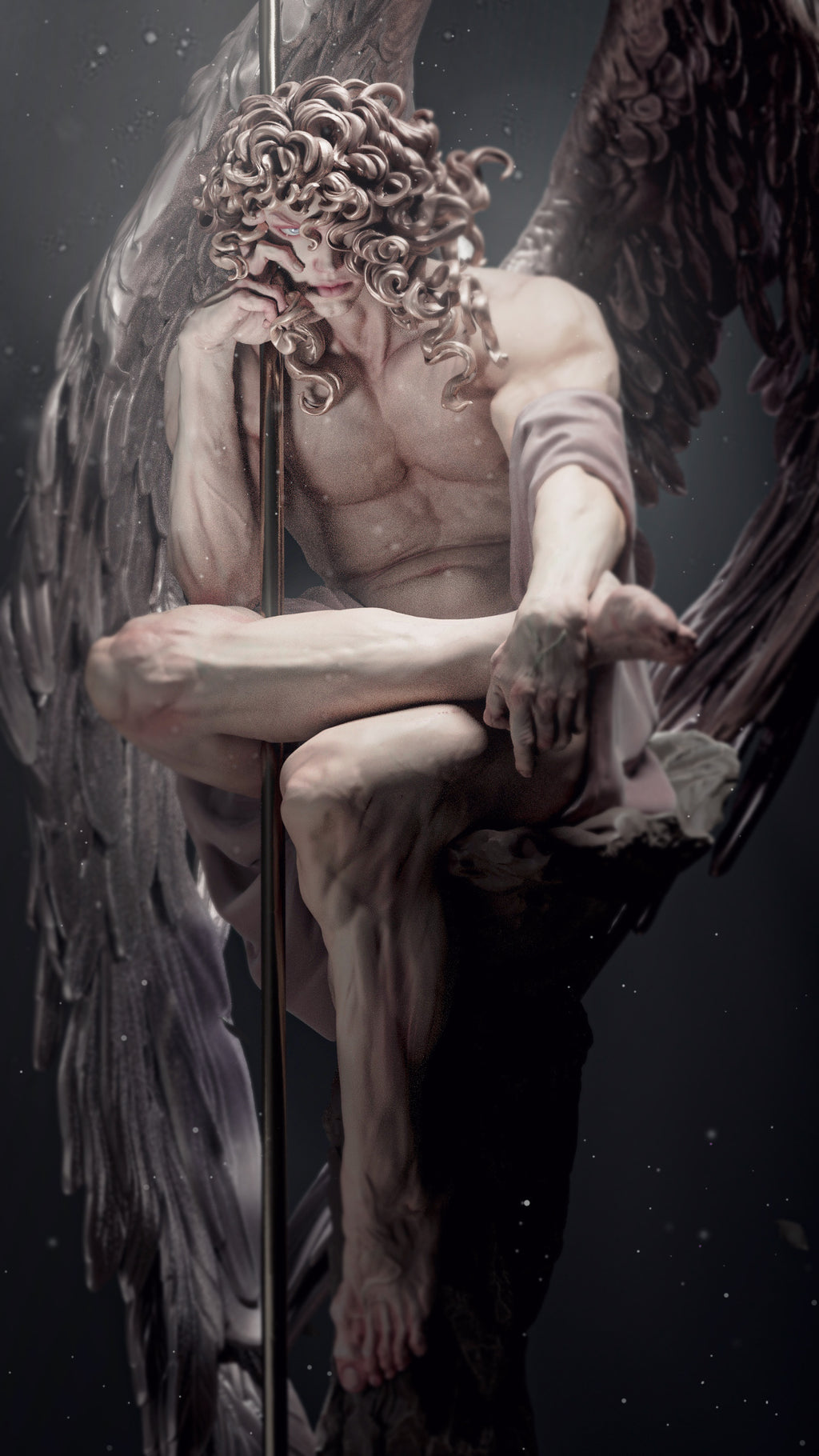 figurine a peindre, figurine ange déchu, figurine lucifer