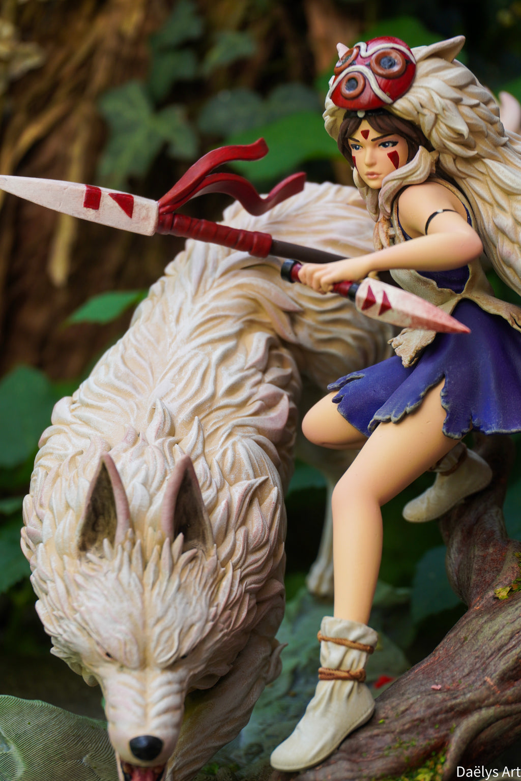Princesse Mononoké, ghibli, figurine San, figurine à peindre, loup