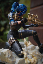 figurine caitlyn, figurine arcane, figurine a peindre, figurine en resine, jinx, vi