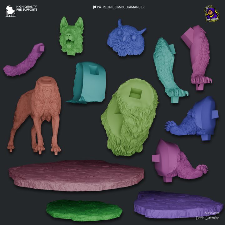 Figurine with or without paint - Scratchy and Owl Bear - Baldur's Gate 3