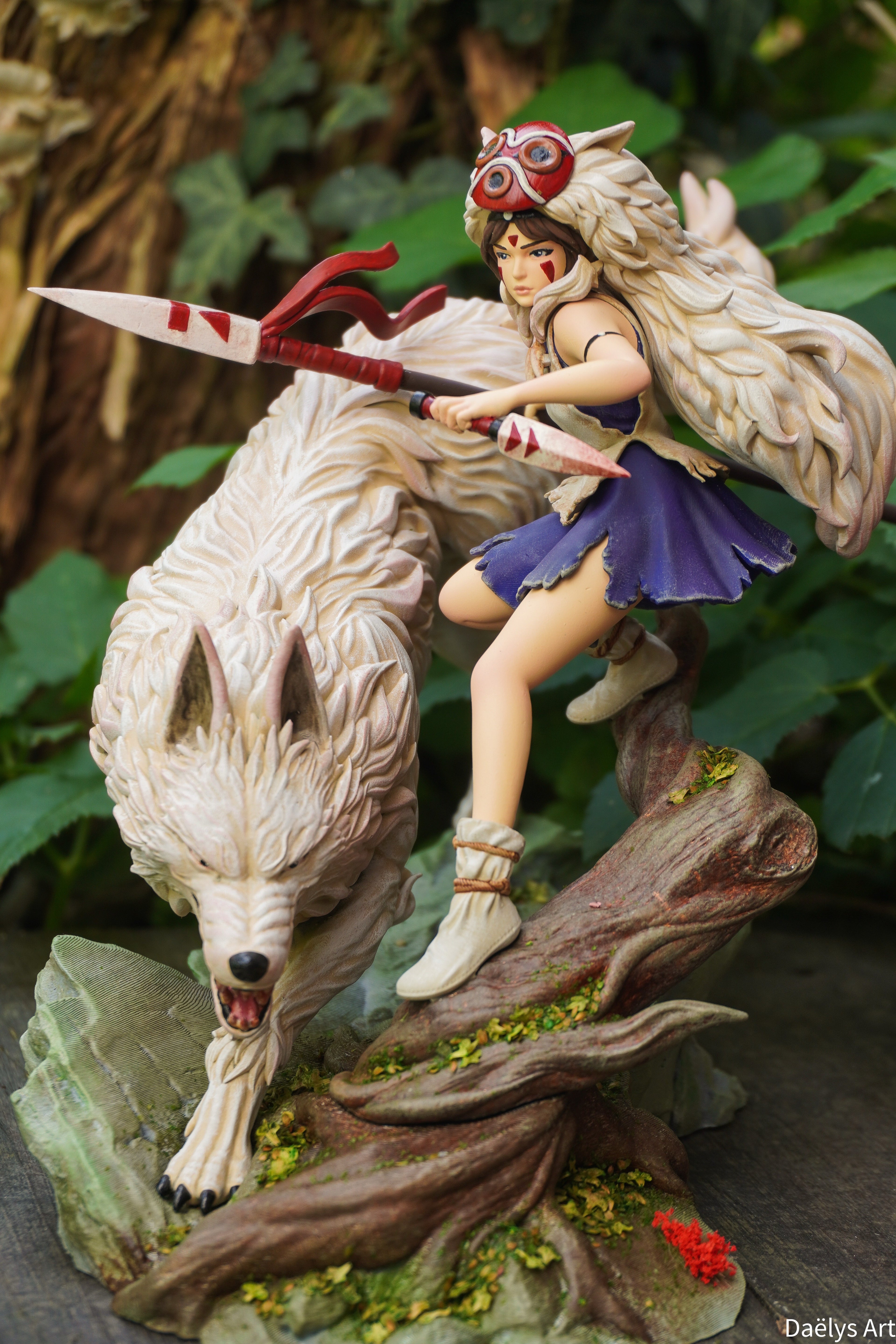 Princesse Mononoké, ghibli, figurine San, figurine à peindre, loup