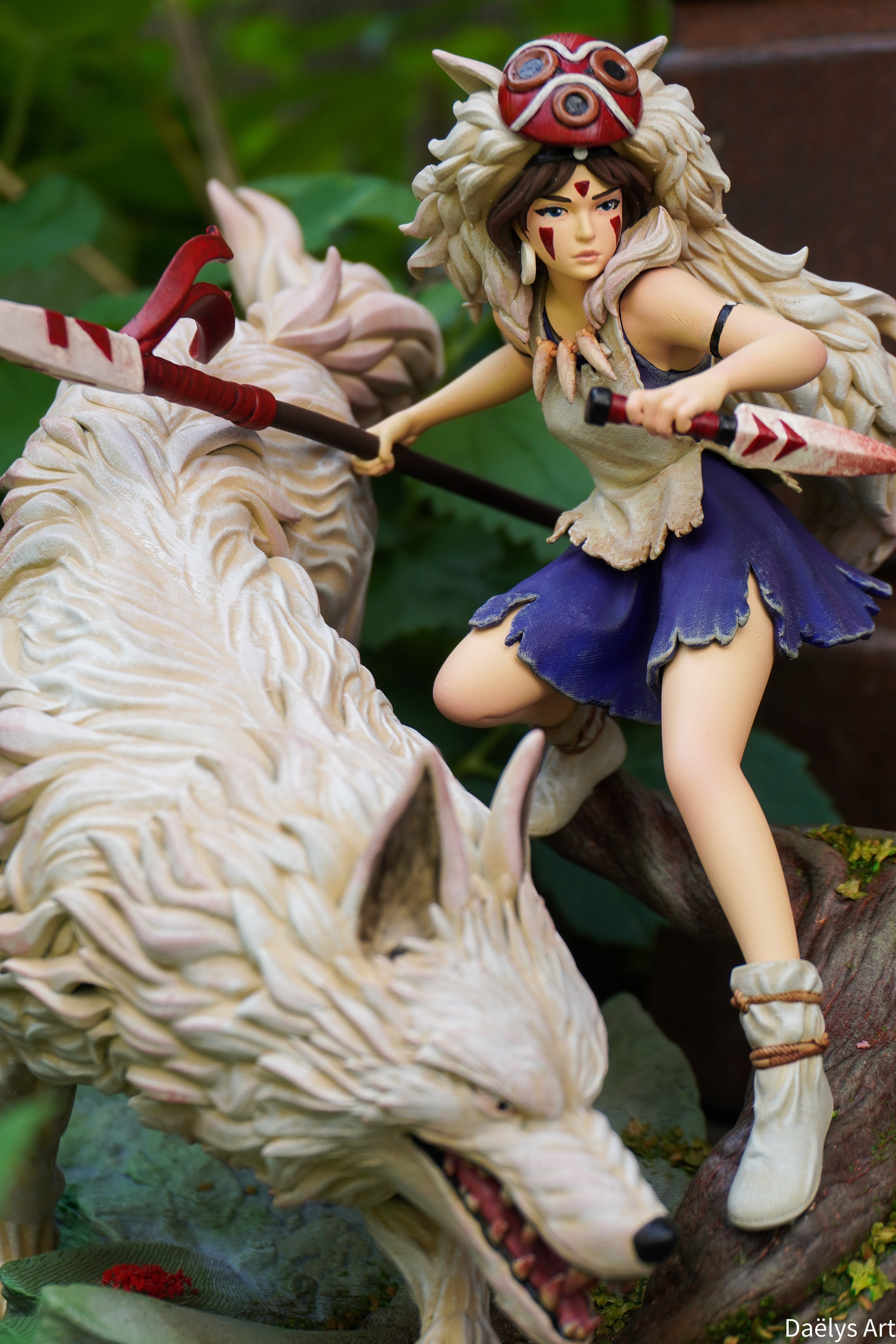 Princesse Mononoké, ghibli, figurine San, figurine à peindre, loup