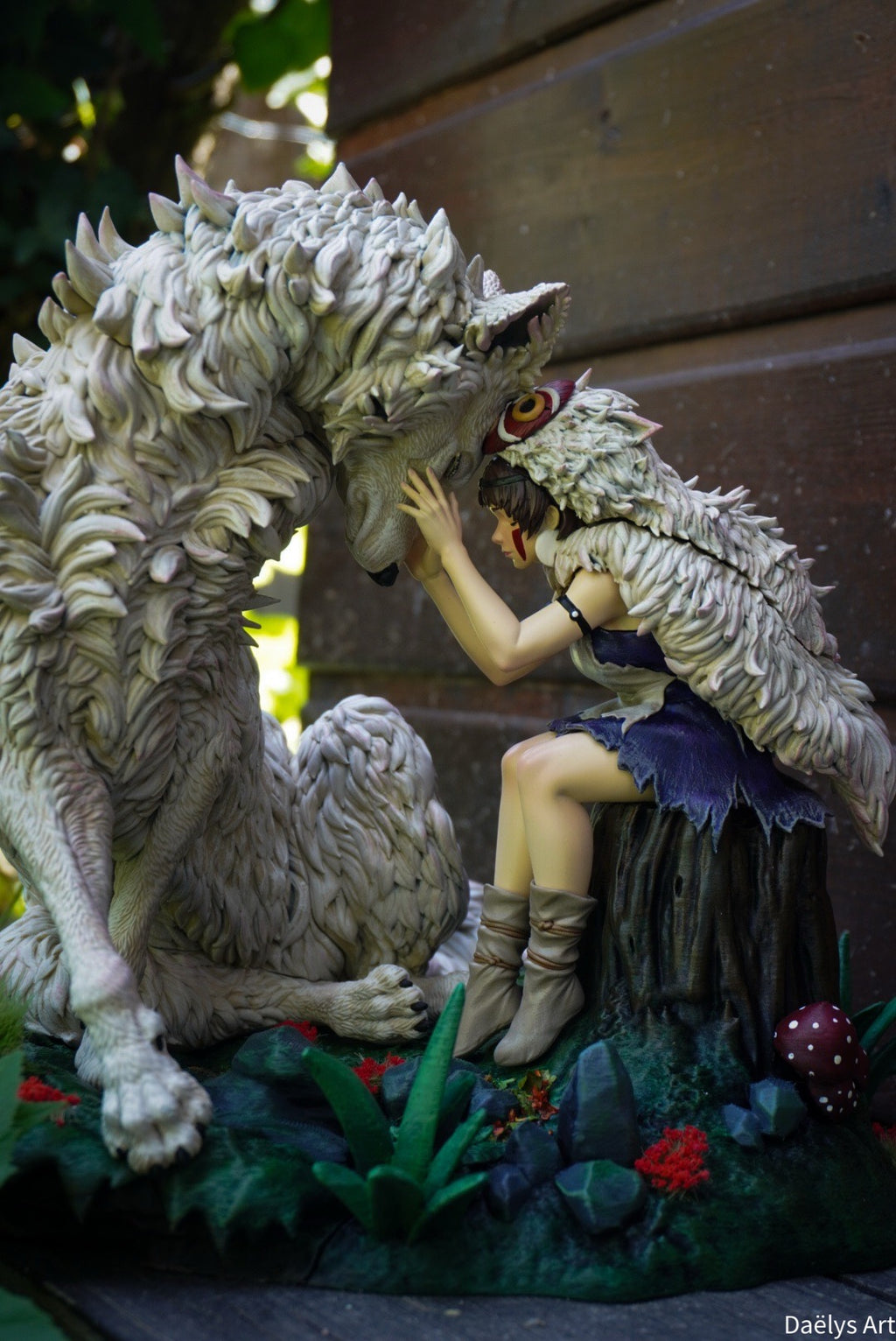 figurine Ghibli, figurine Princesse Mononoké, figurine San et Moro, figurine a peindre