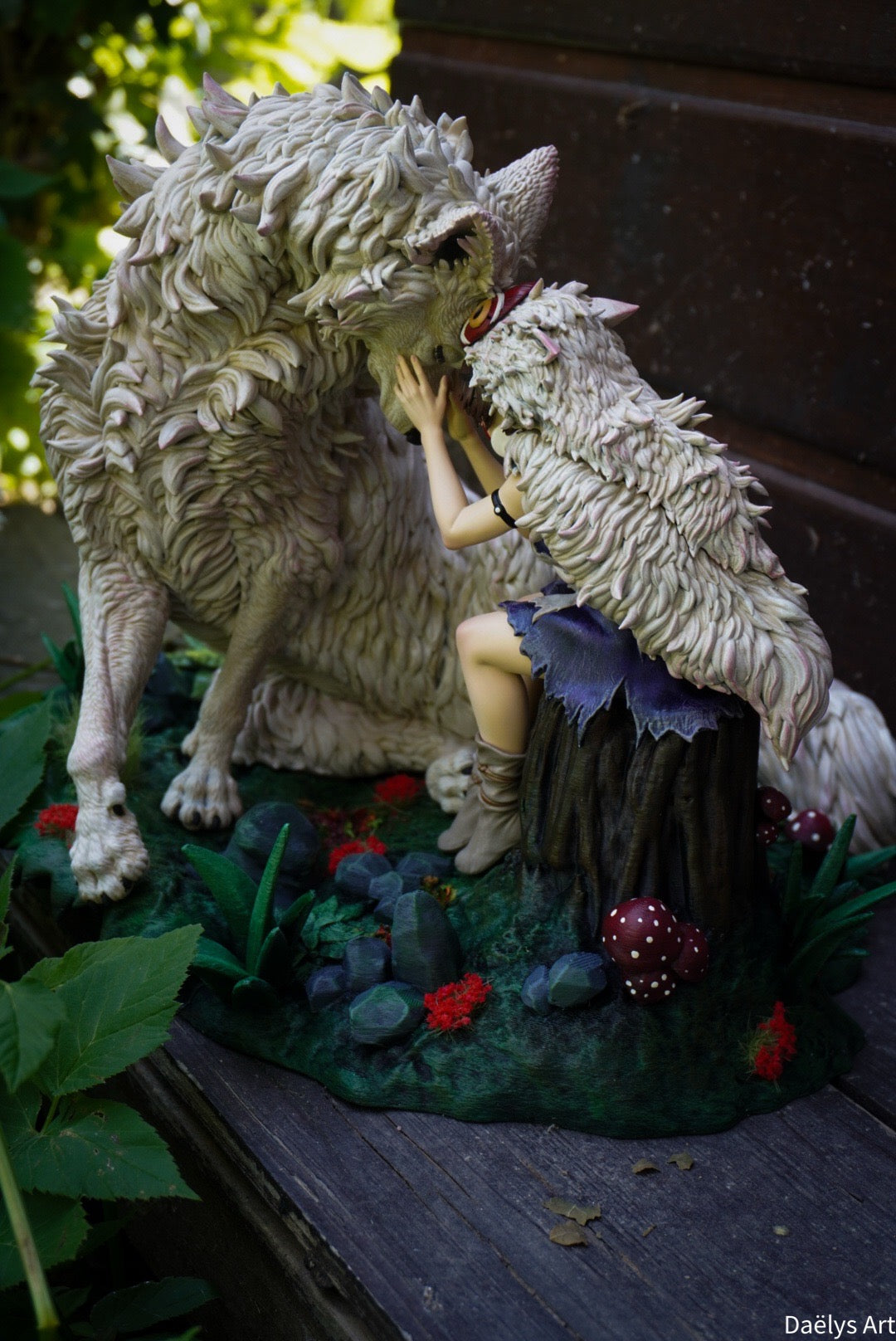figurine Ghibli, figurine Princesse Mononoké, figurine San et Moro, figurine a peindre