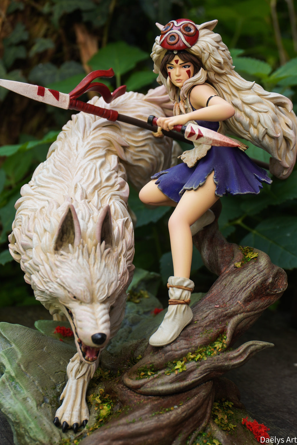 Princesse Mononoké, ghibli, figurine San, figurine à peindre, loup
