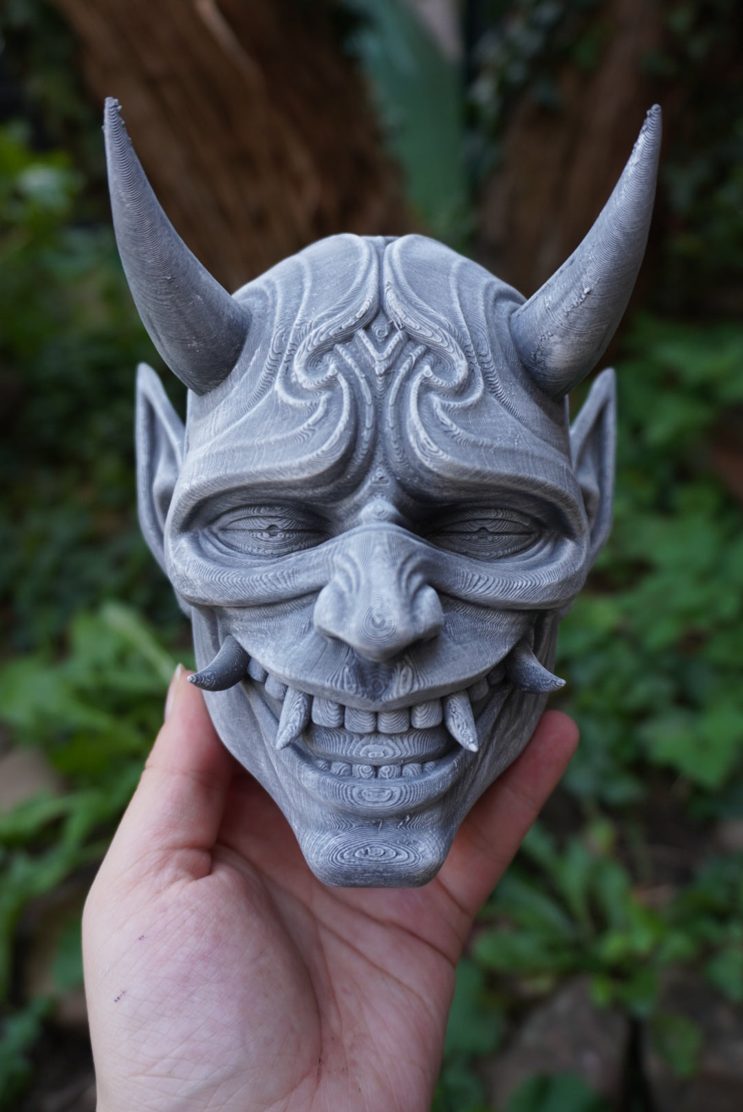 Masque oni, masque démon japonais, décoration japonaise, folklore japonais, japon traditionnel, Yokaï, Hannya, Daëlys Art