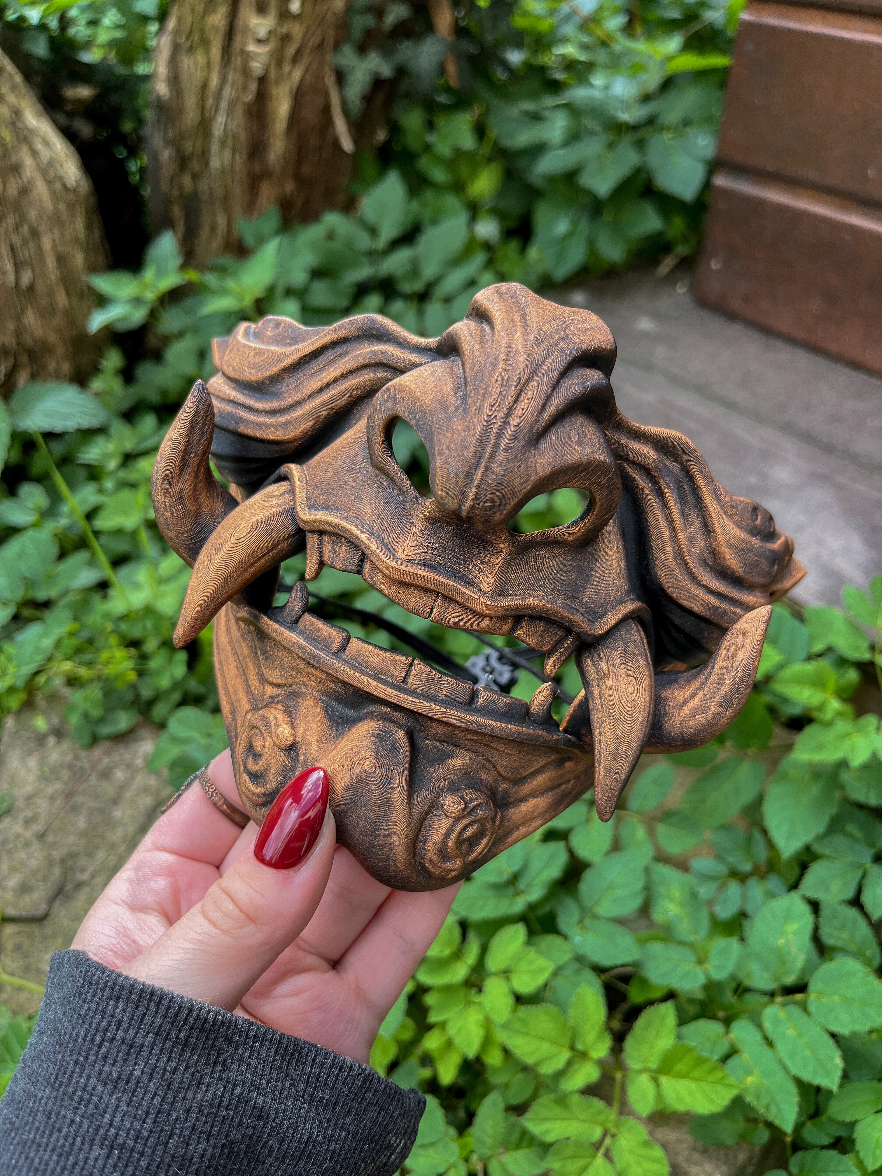 Masque mempo, masque Oni, masque mempo oni, masque samouraï, cosplay samouraï, cosplay Oni, masque démon japonais