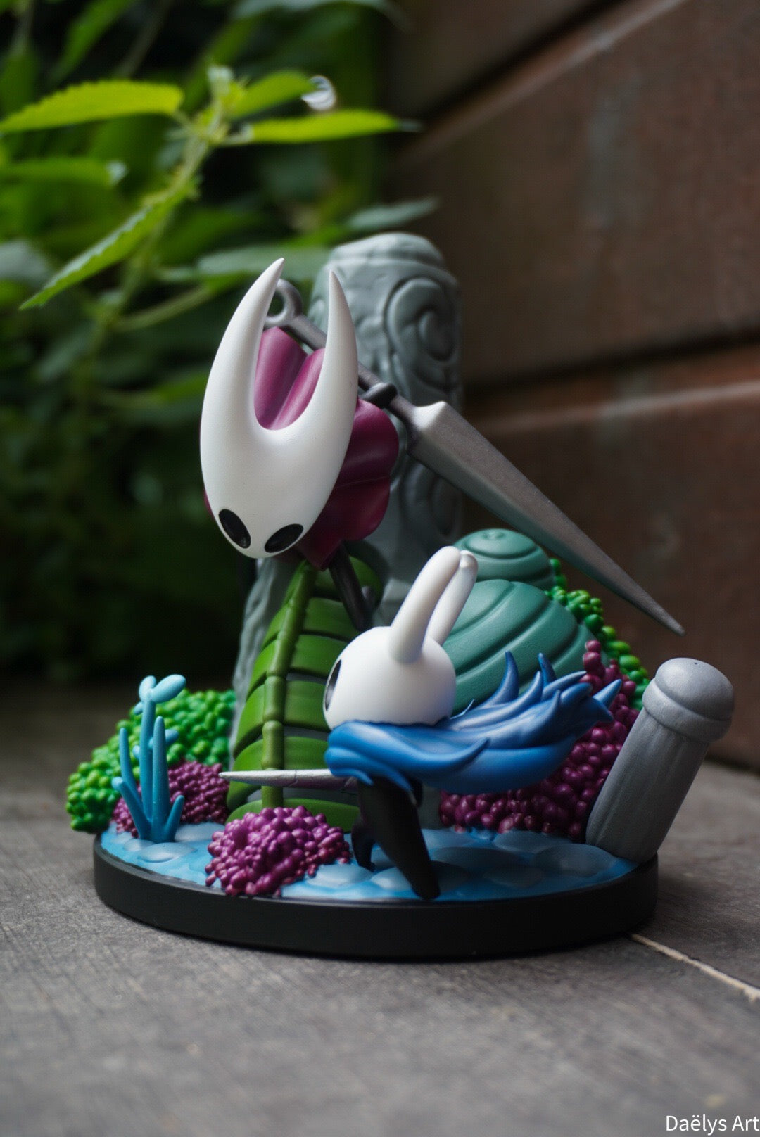 diorama hollow knight, figurine hornet, figurine hollow knight, team cherry