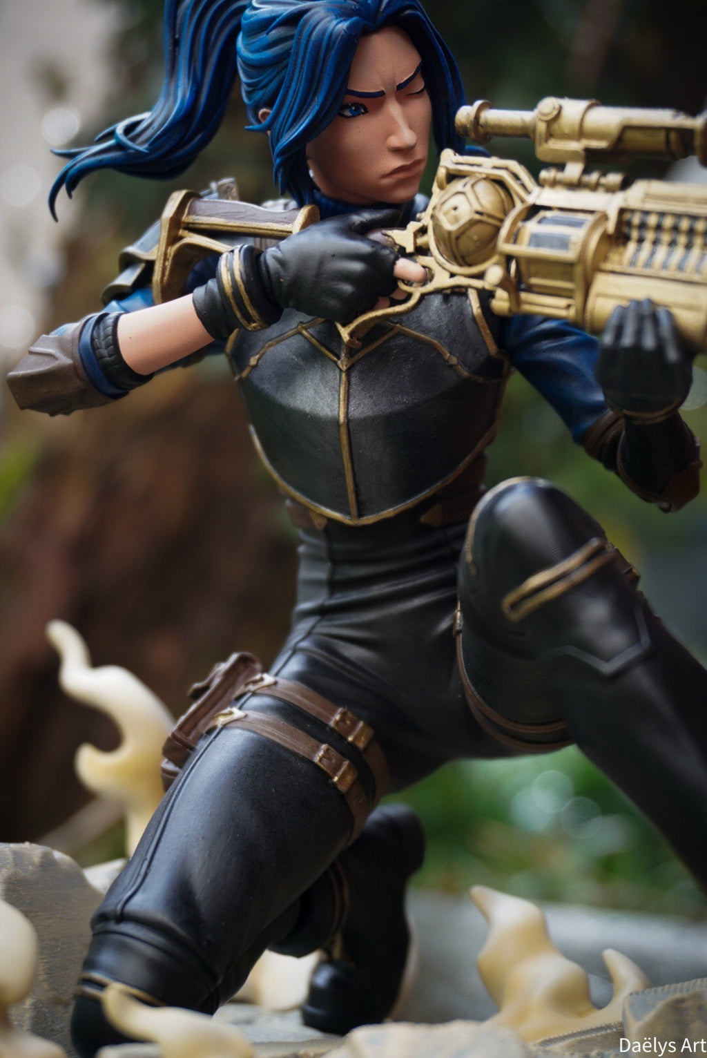 figurine caitlyn, figurine arcane, figurine a peindre, figurine en resine, jinx, vi