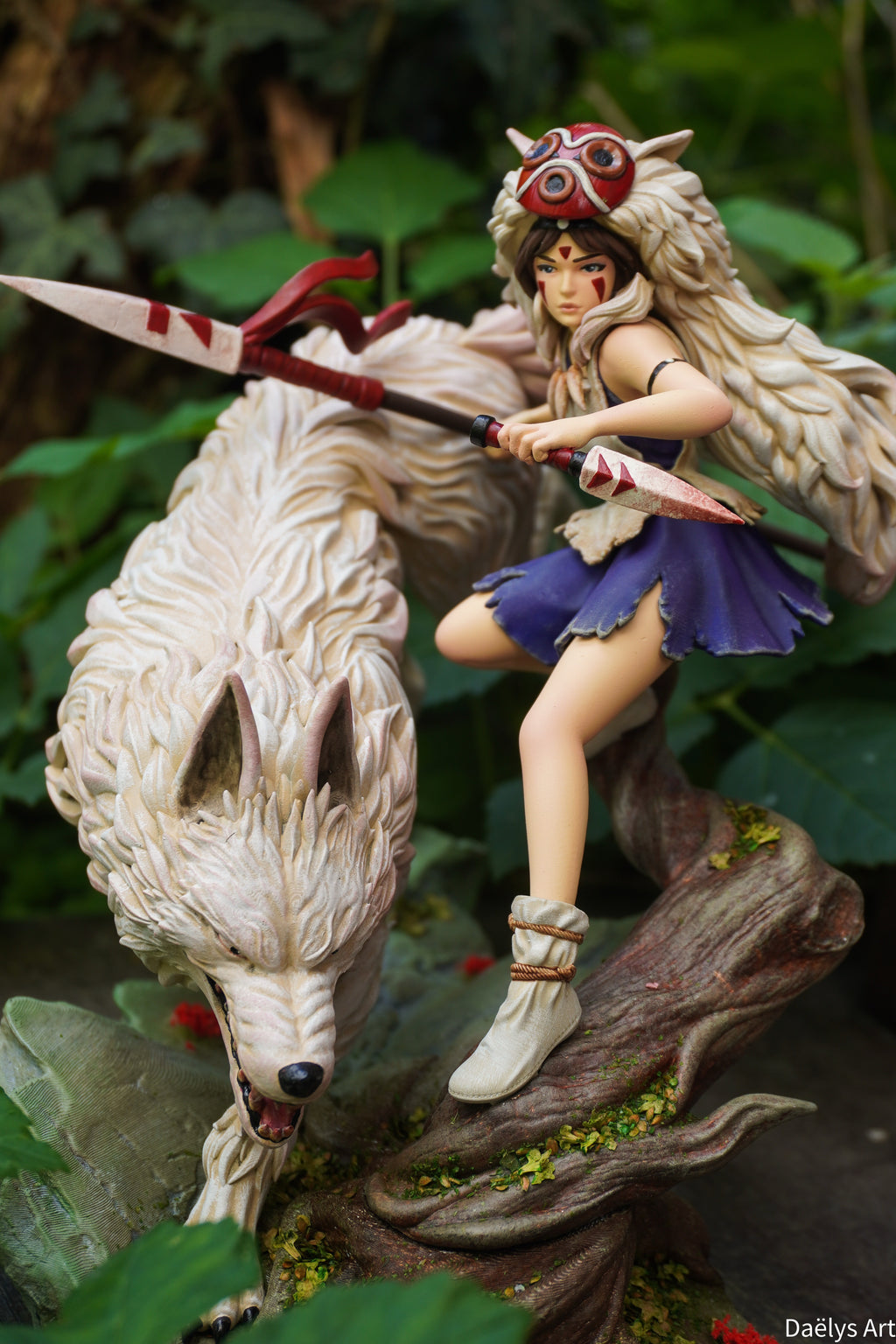 Princesse Mononoké, ghibli, figurine San, figurine à peindre, loup