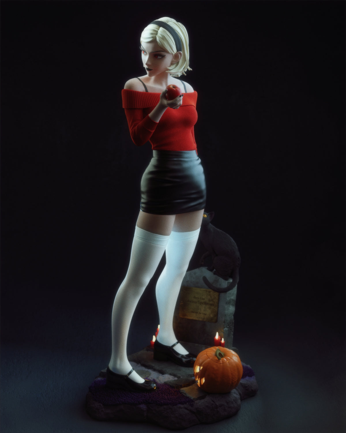 figurine sorciere sabrina, figurine a peindre, halloween