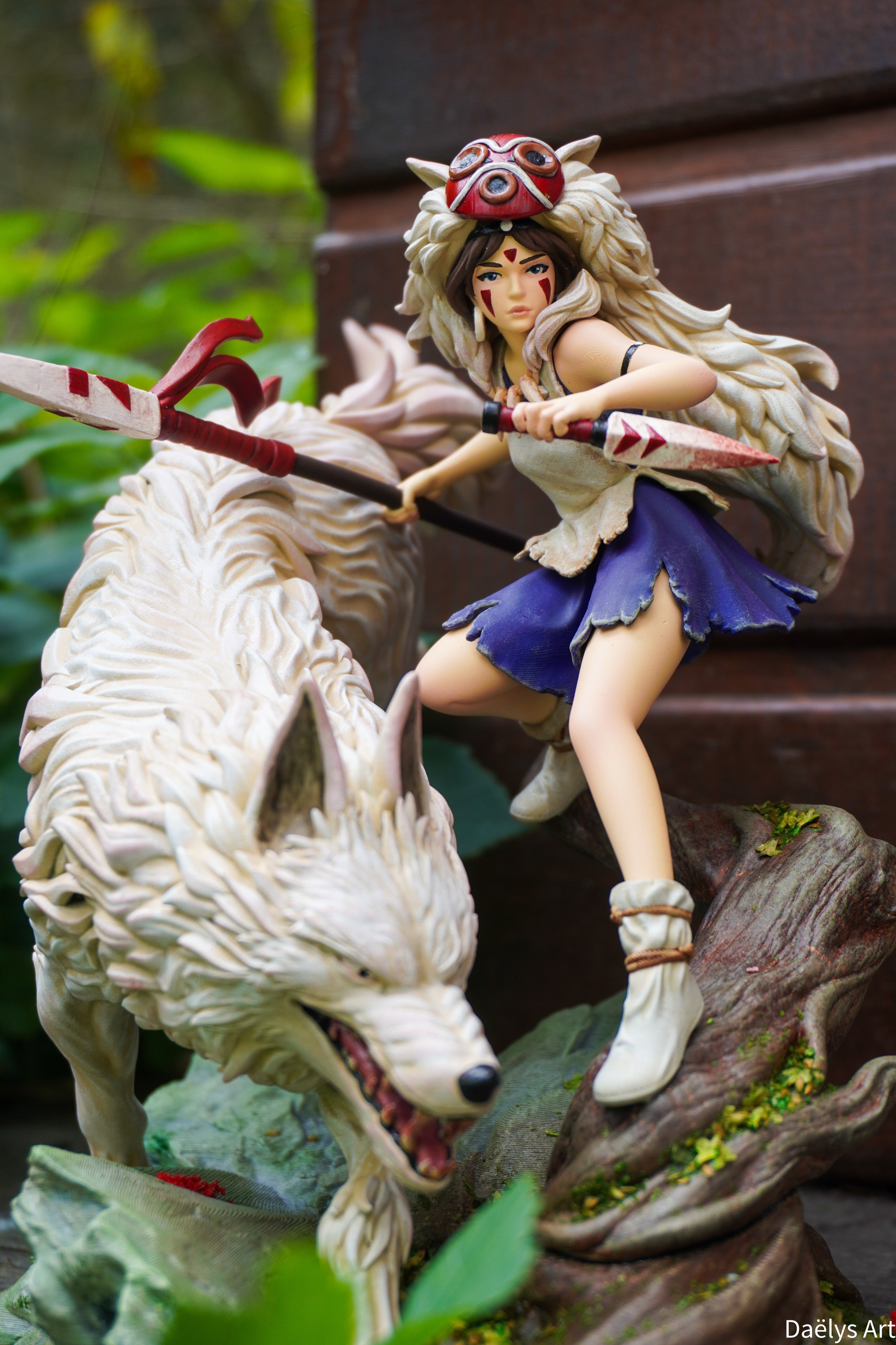 Princesse Mononoké, ghibli, figurine San, figurine à peindre, loup