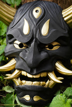 Masque Hannya - noir et doré