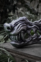 Masque oni, masque démon japonais, décoration japonaise, folklore japonais, japon traditionnel, Yokaï, Hannya, Daëlys Art, mempo, samouraï