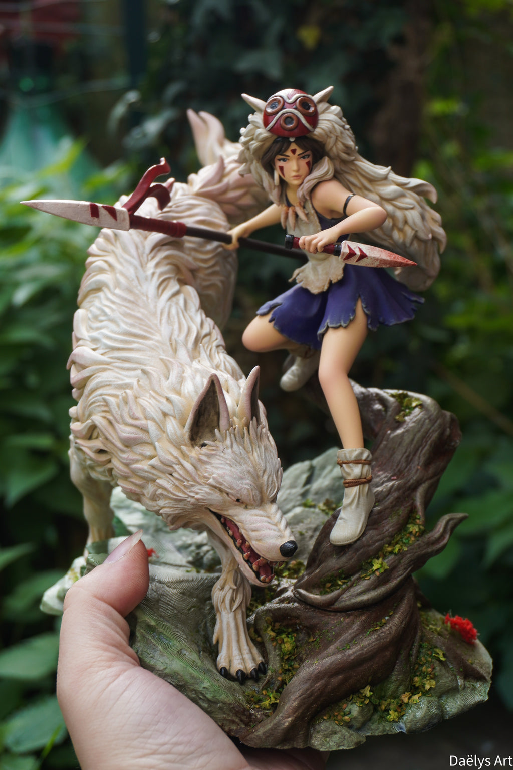 Princesse Mononoké, ghibli, figurine San, figurine à peindre, loup
