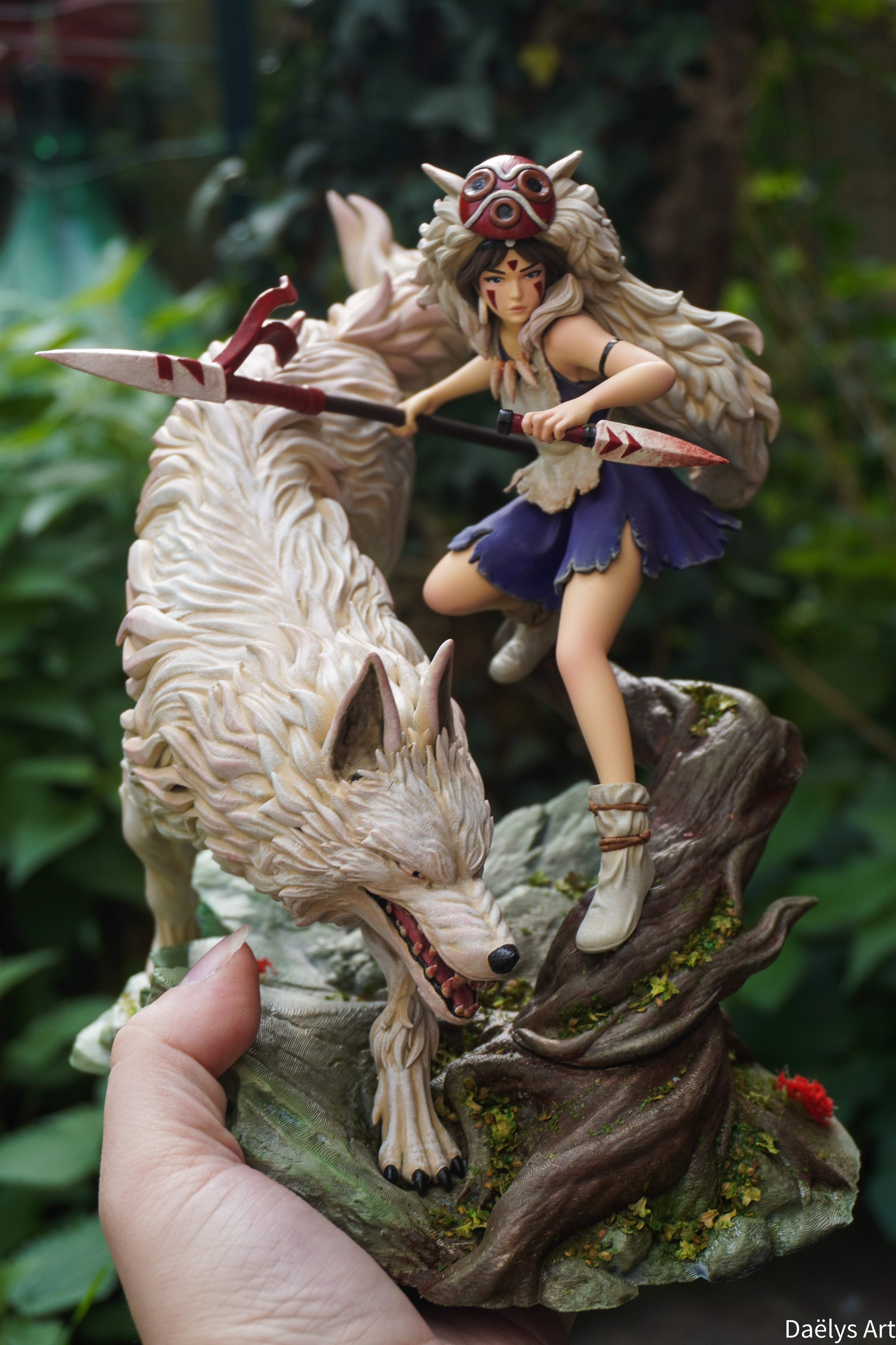Princesse Mononoké, ghibli, figurine San, figurine à peindre, loup