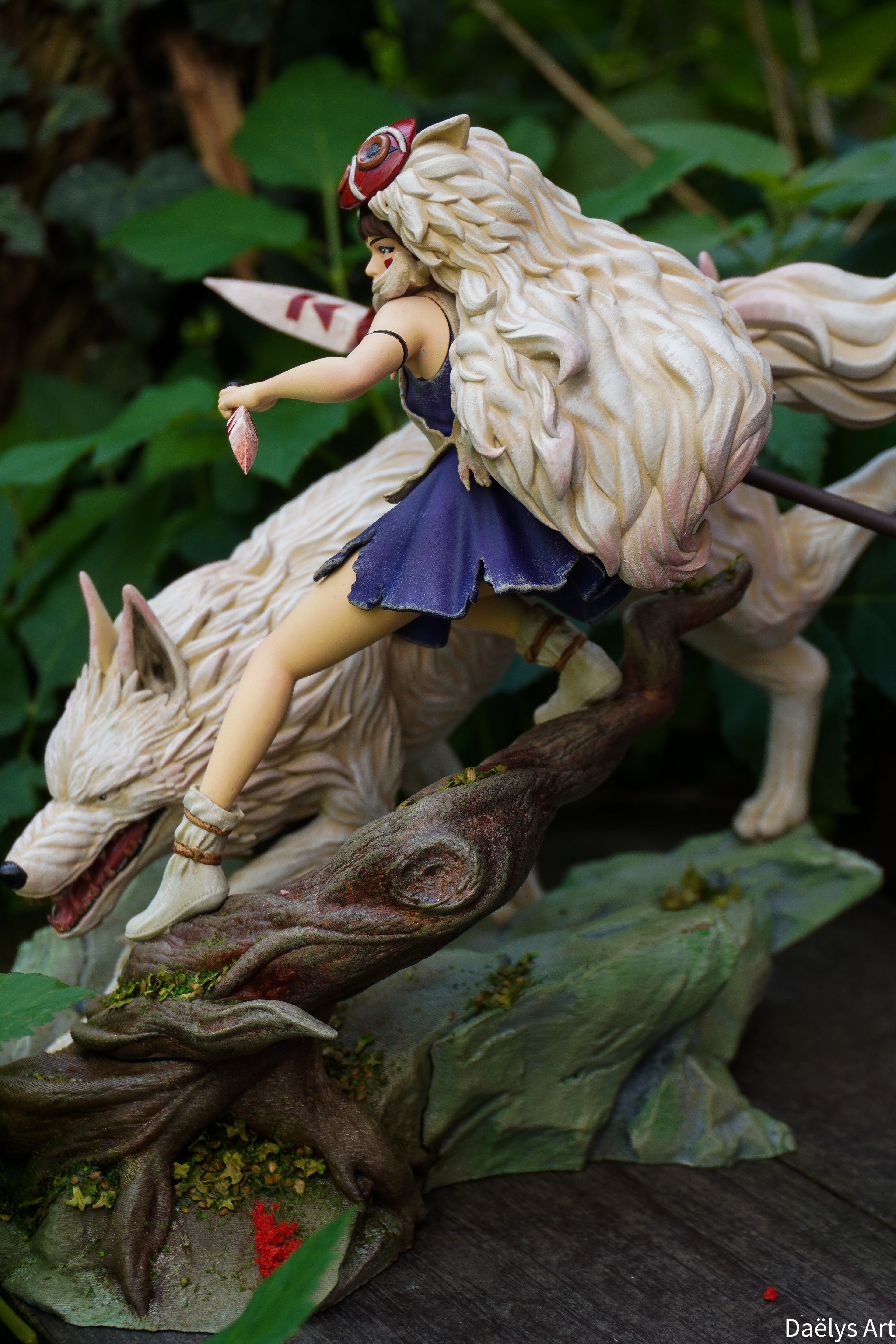 Princesse Mononoké, ghibli, figurine San, figurine à peindre, loup