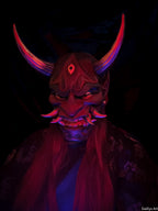 Masque Hannya, masque japonais, masque oni, yokaï, masque décoratif japonais, cosplay, décoration japonaise, Daëlys Art