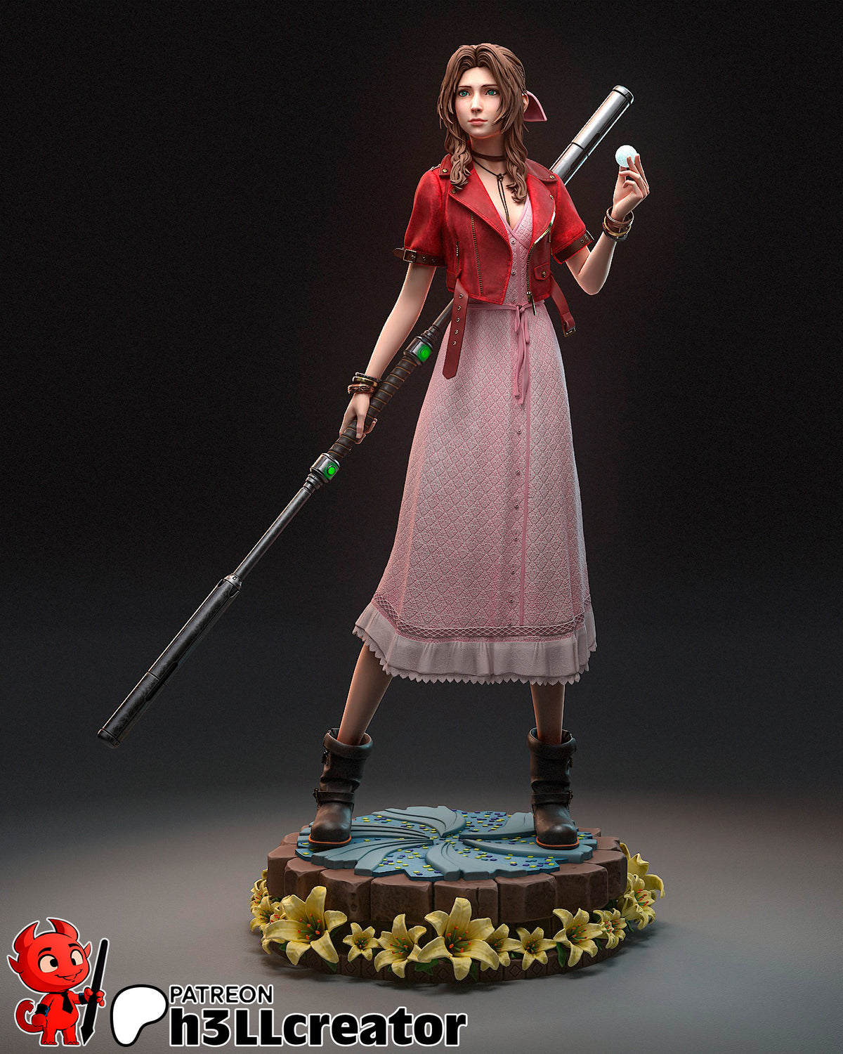 figurine aerith, aerith final fantasy, figurine final fantasy 7, figurine a peindre, tifa