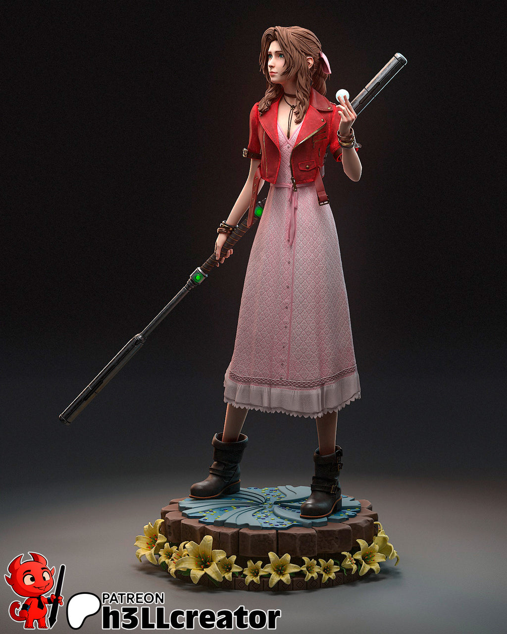 figurine aerith, aerith final fantasy, figurine final fantasy 7, figurine a peindre, tifa