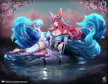 Load image into Gallery viewer, figurine ahri league of legends, figurine LOL, figurine a peindre, kitsune, figurine de collection
