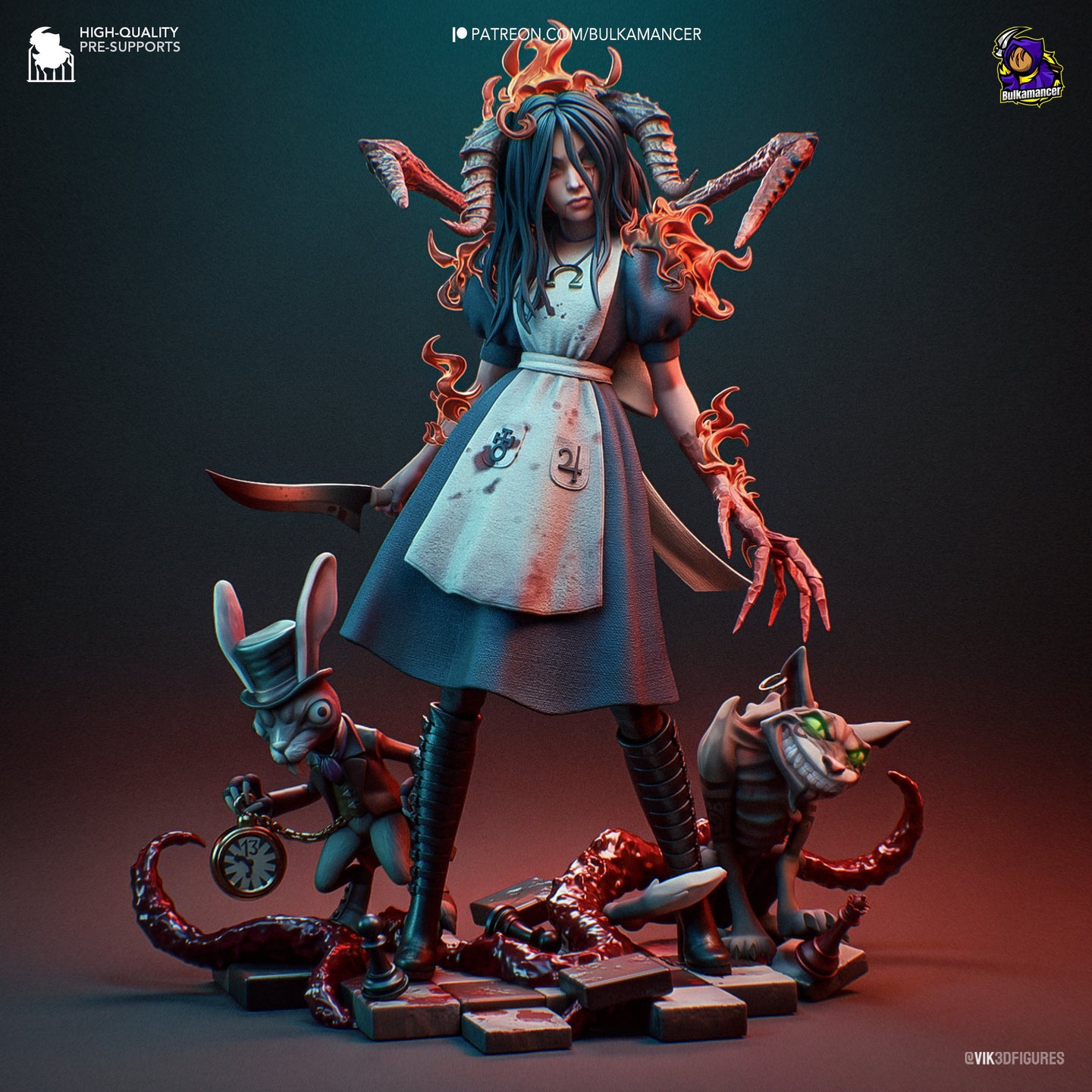 figurine alice retour au pays de la folie, figurine alice madness return, figurine alice au pays des merveilles, figurine a peindre