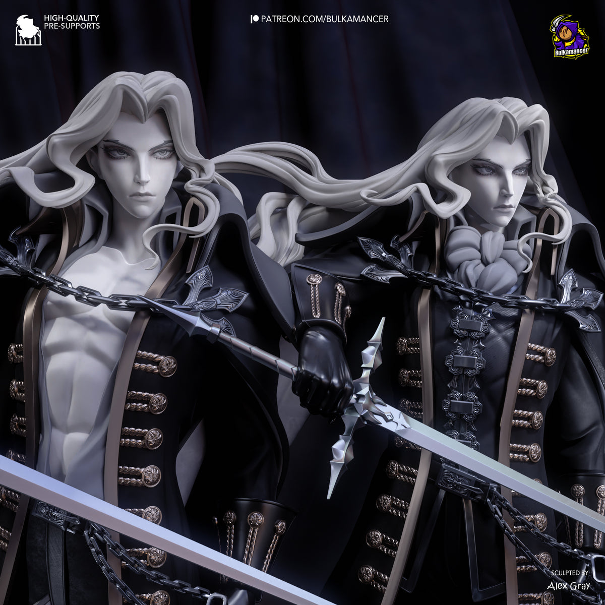 figurine castlevania, figurine alucard, dracula, castlevania, figurine a peindre, vampire