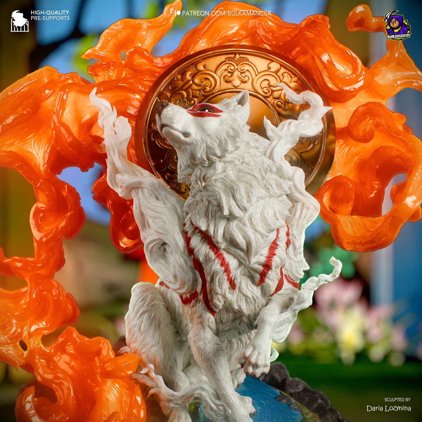 figurine a peindre, figurine okami, kitsune, okami
