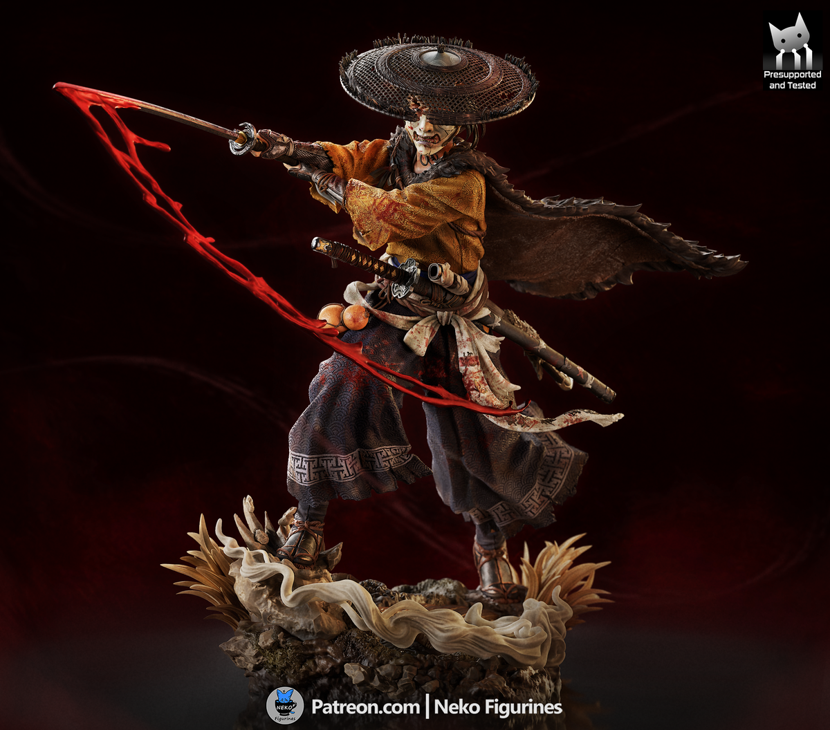 figurine atsu ghost of yotei, figurine samourai, figurine a peindre