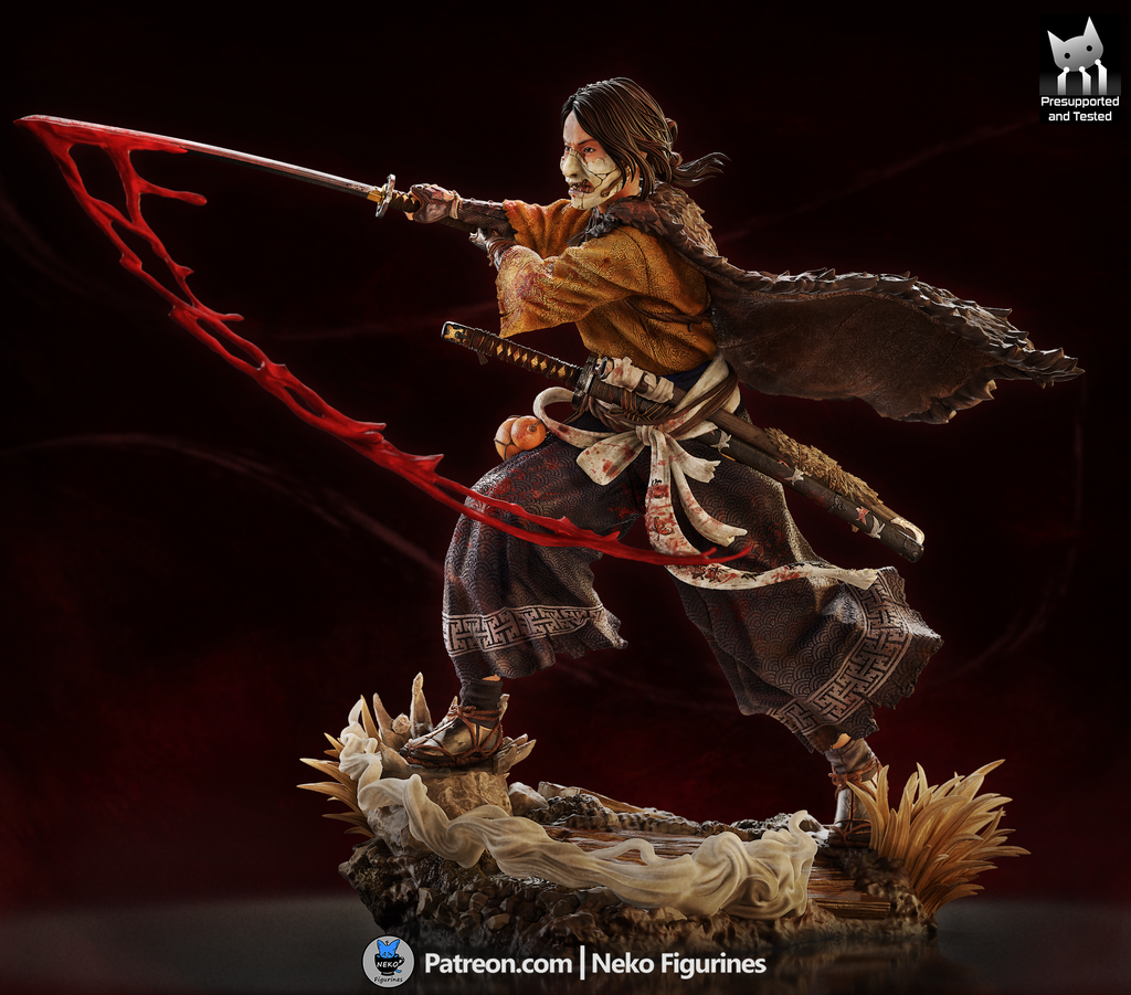 figurine atsu ghost of yotei, figurine samourai, figurine a peindre