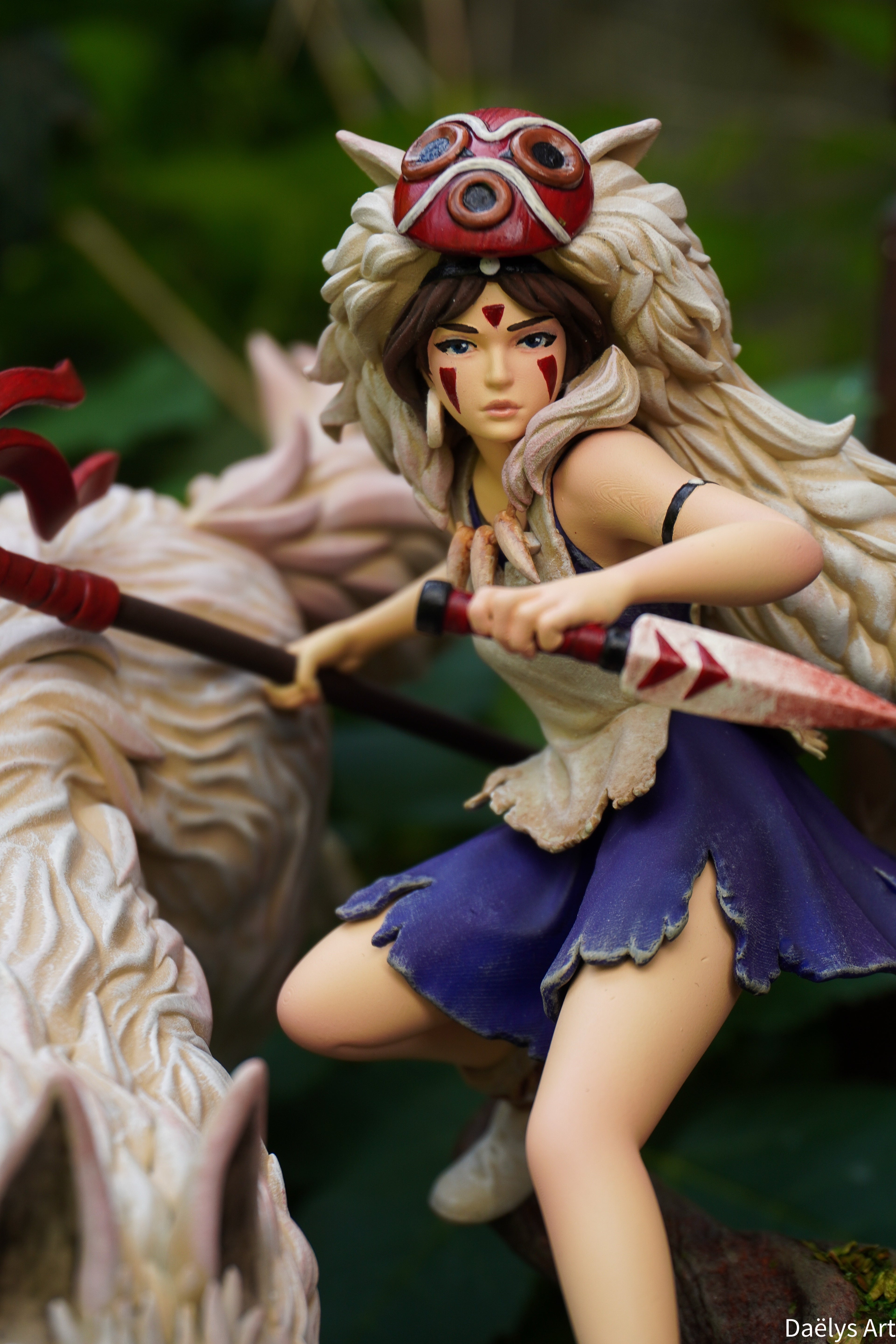 Princesse Mononoké, ghibli, figurine San, figurine à peindre, loup